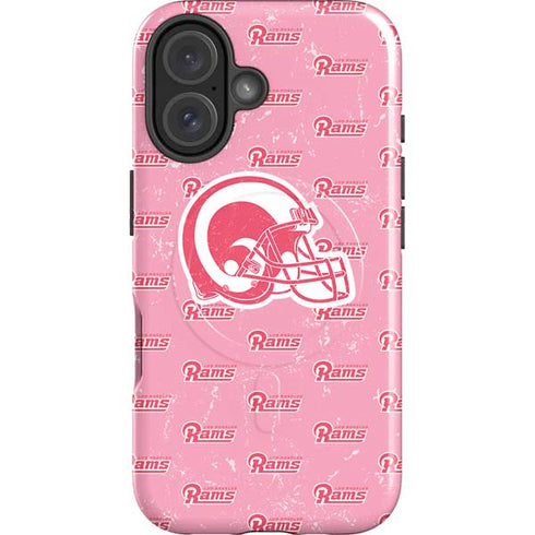 NFL Los Angeles Rams Pink Logo Blast iPhone 16 Plus Magsafe Impact Case